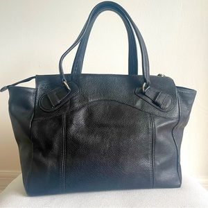See by Chloe Mattie Black East West satchel tote bag. Black  pebbled leather.